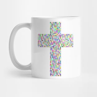 Jesus cross rainbow colours Christian design Mug